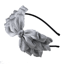 Gray Pink Ribbon Big Bow Floral Shining Solid Hair Band Womens Hair Accessories Hair Hoop Clip Girls Flower Lace Bow Head Band 2024 - buy cheap