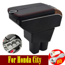 Подлокотник для Honda City подлокотник 2007-2014, подлокотник с двойными дверями, 7USB центральный пульт, коробка для хранения, подлокотник 2024 - купить недорого