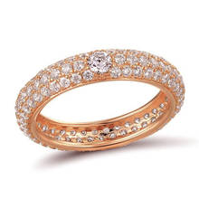MOONROCY CZ кольца серебро/розовое золото цвет обручальное кольцо с кристаллами подарок для женщин винтажные ювелирные изделия оптовая продажа Прямая поставка 2024 - купить недорого