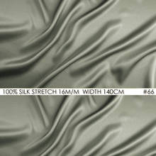 Tela de seda Natural para camisas de oficina, tejido elástico de satén de 140cm de ancho, 16momme, color gris oscuro 66 2024 - compra barato