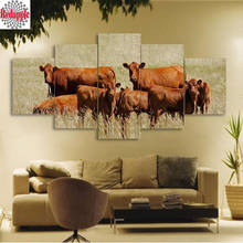 5 piece diamond painting canvas Cattle On Farm landscape 5d diamond mosaic diamond embroidery rhinestone painting cow decoration 2024 - buy cheap