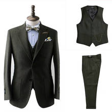 Ropa de novio de Tweed, traje de tres piezas (chaqueta + Pantalones + chaleco), traje de boda, baile de graduación, novedad de 2020 2024 - compra barato