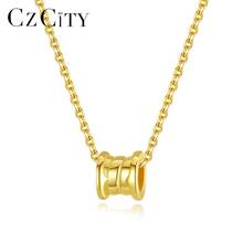 CZCITY Solid 925 Sterling Silver Round Charm Beads Pendant Necklaces for Women Wedding Engagement Fine Jewelry Colar Femme Gifts 2024 - buy cheap