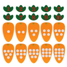 Juego de 10 unids/set de juguetes educativos Montessori para niños, rompecabezas Digital de zanahoria hecho a mano, Matemáticas Montessori 2024 - compra barato