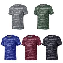 Men's Sport Loose T-shirt Outdoor Training Gym Running Camouflage Quick-drying Breathable Short-sleeved Top Shirt 2024 - buy cheap