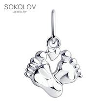 Pendant SOKOLOV Silver, fashion jewelry, silver, 925, women's male, pendants for neck women 2024 - compre barato