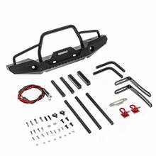 TRX4 Metal Front Bumper with Led Light for 1/10 RC Crawler Car Traxxas TRX-4 Defender Axial SCX10 90046 D90 D110  Upgrade Parts 2024 - buy cheap