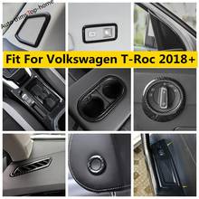 Seat Head Pillow Button Air AC Gear Shift Panel Cover Trim Carbon Fiber Accessories For VW Volkswagen T-Roc T Roc 2018 - 2021 2024 - buy cheap