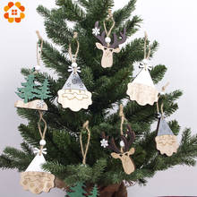 Colgantes de madera para decoración del adornos de árbol de Navidad, 2 uds., original, de madera, regalo para niños 2024 - compra barato