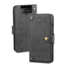 Funda de cuero para Asus Zenfone 7 ZS670KS, cartera con tapa magnética Retro, funda de piel para Asus ZS670KS, diseño único de hebilla de Metal 2024 - compra barato