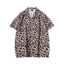 2021 verão venda quente nova camisa de praia do vintage moda leopardo manga curta shirts ana camisas dos homens oversized casual topos koszula 2024 - compre barato