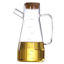 Garrafa de óleo de vidro transparente 900ml, com alça, garrafa de óleo, adequado para utensílios de cozinha, recipiente de molho de soja e vinagre 2024 - compre barato