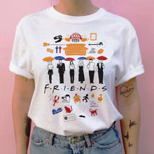Camiseta feminina do friends tv show, roupas harajuku, verão 90s, casual, vintage, camiseta feminina 2024 - compre barato