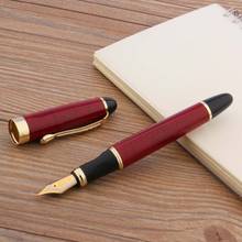 Jinhao 450 vermelho escuro clipe de ouro médio nib caneta tinteiro 2024 - compre barato