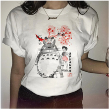 Camiseta de Totoro para mujer, camiseta divertida de Totoro para chica, camiseta de manga corta con estampado de moda, camiseta de dibujos animados de anime Harajuku 2024 - compra barato