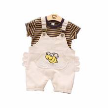 New Infant Baby Sets 2021 Boys and Girls Clothing Summer Casual Children's Stripe Cotton Short-Sleeved  Two-Piece Set Suit 0-4 y 2024 - buy cheap