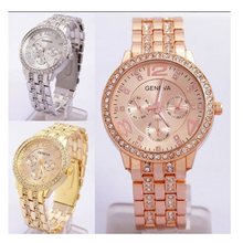 Zegarek damski New High quality Geneva Quartz women watches Reloj Mujer Fashion Stainless Crystal Casual dress watch часы 2024 - buy cheap