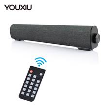 Youxiu caixa de som soundbar para computador, barra de som sem fio 10w com bluetooth e controle remoto para área interna e externa 2024 - compre barato