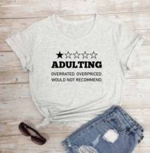 Повседневная Молодежная хипстерская футболка из чистого хлопка с надписью «Adulting One Star», Винтажная футболка с надписью «grunge tumblr», camisetas 2024 - купить недорого