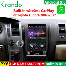 Автомобильный радиоприемник Krando 13,6 дюймов Android 9,0 для Toyota Tundra 2007-2011, мультимедийный плеер, навигационная система, беспроводной carplay DSP 2024 - купить недорого