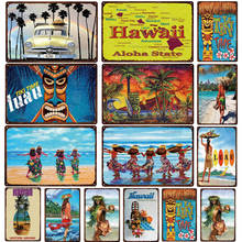 Hawaii Landscape Metal Tin Sign Vintage Plaque Painting Travel Scenery Iron Painting Wall Bar Cafe Home Decoration Wall Artwork 2024 - buy cheap