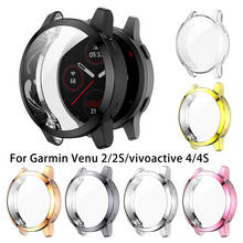 Tpu chapeamento protetor de tela caso para garmin venu 2/2s 40mm 45mm protetor pára-choques capa quadro para garmin vivoactive 4/4S 2024 - compre barato