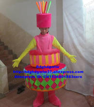 Colorido bolo de aniversário mascote traje adulto personagem dos desenhos animados terno diversão parkfunfair comédia desempenho zx2411 2024 - compre barato