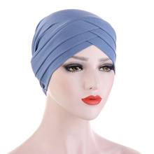 2020 NEW muslim underscarf caps forehead cross stretch inner hijabs female headscarf bonnet ladies head wraps turban femme 2024 - buy cheap