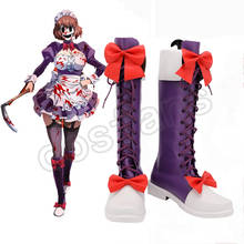 Game Maid-fuku Kamen Cosplay Boots Anime High Rise Invasion Cosplay Costume Maid Outfit Purple Dresses Shoes For Women Halloween 2024 - buy cheap