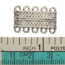magnetic clasp multilayer bracelet necklace 5 hole bar rectangle silver plate alloy fashion classic jewelry components 24mm 5pcs 2024 - buy cheap