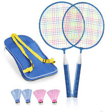 Badminton Rackets for Children Shuttlecocks Racquet Sports Set with Carrying Bag for Kids 2024 - купить недорого