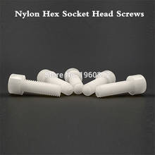 1000pcs/Lot DIN912 M3 M4 M5 x 6/8/10//12/15/20/25/30/35/40 White Plastic Screw  Nylon Bolt Hexagon Hex Socket Head Cap Screws 2024 - buy cheap