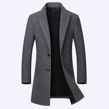 Casaco de lã masculino, jaqueta corta-vento de cor sólida para outono e inverno 2024 - compre barato