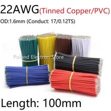 20pcs 100mm Fly Jumper Wire 22AWG OD 1.6mm PVC Insulated Electron Solder Cable 2 Head Ends Tinned Copper Conductor Line Colorful 2024 - buy cheap