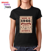 Premium Quality 100% Authentic Made In 1966 T Shirt Women Fashion Retro All Original Parts Born in 1966 T-shirt Birthday Tees 2024 - buy cheap