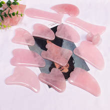 Rose Quartz Natural Jade Stone Guasha Scraper Body Masasge Chinese Gua Sha Face Care Massager Spa Acupuncture Pressure Therapy 2024 - buy cheap