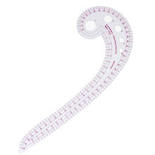 Régua curva francesa transparente de plástico, régua em forma de comma longa de 11.8 "com curva acessível, 1 peça 2024 - compre barato