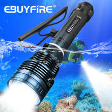 Linterna LED de buceo potente XHP70, 3000LM, resistente al agua, foco de luz subacuática, con batería de 26650 2024 - compra barato
