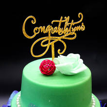 Decorações para bolo com glitter, decoração para festas de aniversário e casamentos com topper de acrílico dourado 2024 - compre barato