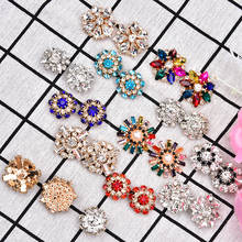 5PCS Crystal Rhinestone Buttons Dense Claw Diamond Colorful Flower-shaped Brooch Clothes Shoes Bags Accessories DIY Decorations 2024 - buy cheap