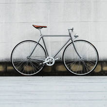 Винтажный велосипед 52 см 700C с фиксированной передачей для велосипедного трека, Односкоростной велосипед fixie, серебристая рама, светильник inlcude 2024 - купить недорого
