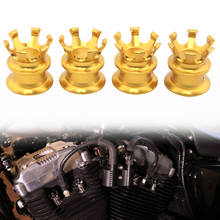 Motorcycle Gold Crown Engine Head Bolt Topper Cover Cap CNC Zinc Screw Cover Nut Trim For Harley Twin Sportster XL Softail Dyna 2024 - buy cheap