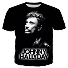 2021 New Fashion Hip Hop Style Johnny Hallyday 3D Printed Men Women Fashion T-shirt Unisex Casual Harajuku Tops Dropshipping 2024 - buy cheap