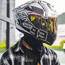 Мотоциклетный шлем на все лицо X14 Marquez WHITE ANT, шлем для езды на мотоцикле, кроссе, гоночный мотоциклетный шлем 2024 - купить недорого