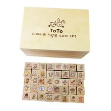 40 Pcs/set Cute Animal Stamp Lovely Diary Pattern Stamp Rubber Stamp Clear Stamps 2024 - buy cheap