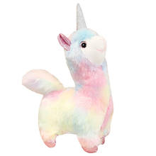 Muñeco de peluche de arcoíris para niños, almohada bonita para dormir, unicornio, Alpaca, suave, regalo de cumpleaños, 38CM 2024 - compra barato
