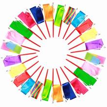 2M 4M 6M Colorful Gym Ribbons Dance Ribbon Rhythmic Art Gymnastics Ballet Streamer Twirling Rod Rainbow Stick Training 2024 - buy cheap