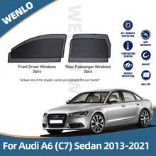 Magnetic Car Sun Shade Cover For Audi A6 C7 Sedan 2013-2021 Auto Sun Visor Curtains Protection 2024 - buy cheap