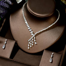 HIBRIDE модные европейские капли в форме ААА фианиты комплекты из серег и ожерелий для женщин Ювелирные наборы вечерние N-1460 2024 - купить недорого