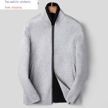 Шерстяное пальто, Мужская двухсторонняя бейсбольная куртка, весна-осень, мужское пальто размера плюс, повседневное мужское пальто, XY-188807, KJ2247 2024 - купить недорого